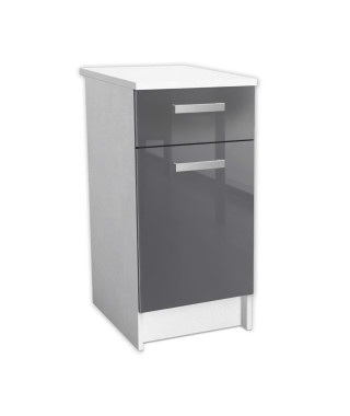 START Caisson bas de cuisine L 40 cm - Gris brillant