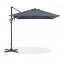 Parasol déporté rectangulaire 3x2,5m - Rotatif a 360° & Orientable - Mât aluminium- Toile déperlante en Polyester 250g/m2 - Gris