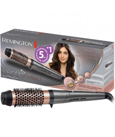 Remington CB8338 Brosse Cheveux Chauffante Volume Advanced Ceramic Keratin Protect, Soin Kératine Huile d'Amande