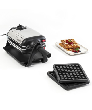 TEFAL Appareil a gaufre semi pro, 1200 W, Thermostat réglable, Voyant lumineux, Poignée rotative rabattable, King Size WM756D12