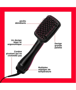 Brosse lissante REVLON Salon One-Step - RVDR5212E3 - picots démelants - plusieurs températures