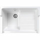 EWI Evier cuisine a poser timbre d'office 1 grand bac + 1 égouttoir Bali - Céramique - 90 x 61 x 20 cm - Blanc