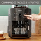 KRUPS Machine a café broyeur grain, Mousseur de lait, 2 tasses espressos simultané, Nettoyage automatique, Essential grise YY…