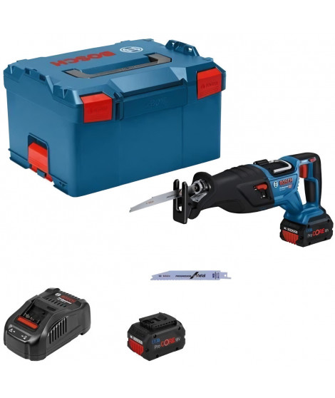 Scie sabre Bosch Professional GSA 18V-28 + 2 batteries ProCORE 18V 5.5Ah + Chargeur GAL 1880 + L-BOXX - 06016C0003