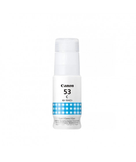 Bouteille d'encre - CANON - GI-53C - Cyan - Compatibilité PIXMA G650 et G550 - (4673C001)