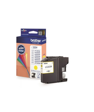 Cartouche d'encre jaune Brother LC223Y pour DCP-J4120DW, MFC-J4420DW, MFC-J5320DW, MFC-J4620DW, MFC-J5620DW, MFC-J5720DW