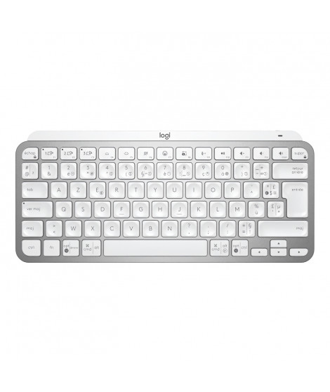 Clavier sans fil Logitech - MX Keys Mini - GRIS PALE - Compact, Bluetooth, rétroéclairé pour MAC, iOS, Windows, Linux, Android