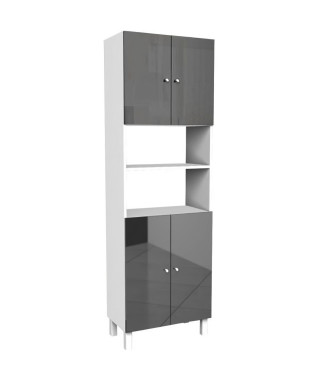 CORAIL Armoire de salle de bain L 60 cm - Gris laqué