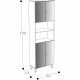 CORAIL Armoire de salle de bain L 60 cm - Gris laqué