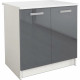 START Meuble bas de cuisine L 80 cm - Gris brillant