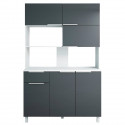 LOVA Buffet de cuisine contemporain gris brillant - L 120 cm