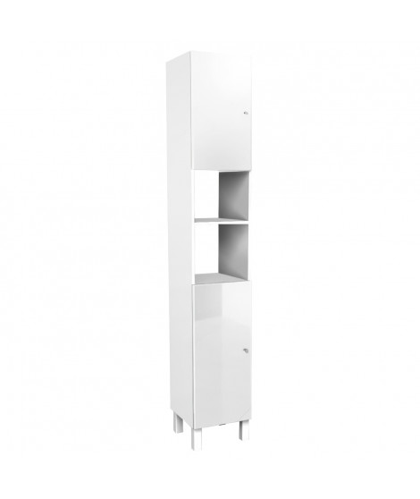 CORAIL Colonne de salle de bain L 30 cm - Blanc brillant