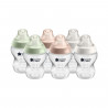 TOMMEE TIPPEE Biberons Closer to Nature, tétine imitant le sein maternel avec valve anti-colique, 260 ml, lot de 6, pastel