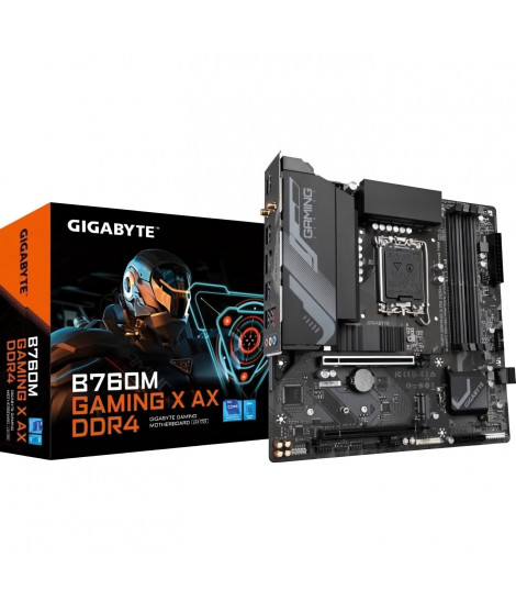 Carte mere - GIGABYTE - B760M G X AX DDR4 - Intel B760 - Socket LGA1700 - ATX