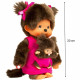 MONCHICHI Peluche Maman et son bébé rose - 20 cm - 23620