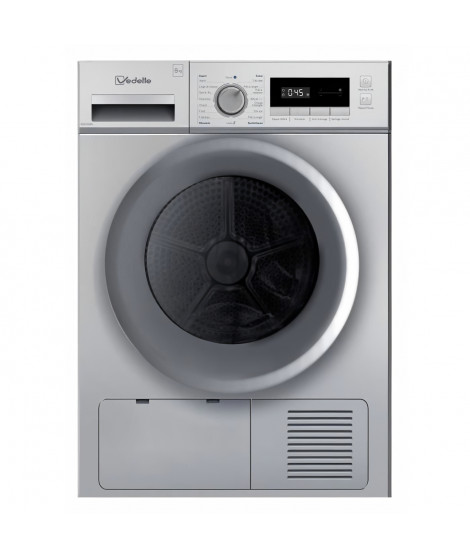 Seche-linge pompe a chaleur VEDETTE VSF218HS - 8 kg - L60cm - Classe A++ - Silver