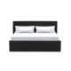MARTIN Lit adulte - 140 x 190 cm + coffre de rangement - Simili noir - Sommier inclus