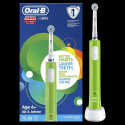 Oral-B Junior Brosse a Dents Électrique Rechargeable avec 1 Manche, 1 Brossette, enfant de 6 ans et plus, Vert, Brossage en d…