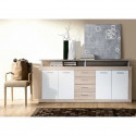 CAVA Buffet bas contemporain décor chene et blanc - L 197 cm