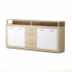 CAVA Buffet bas contemporain décor chene et blanc - L 197 cm