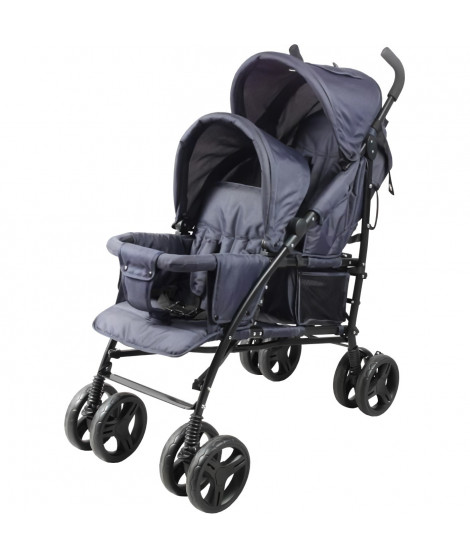 Poussette canne double BAMBISOL - 6-36 mois pour le siege avant (max 15 kg) et de 0-36 mois (max 15 kg) pour le siege arriere