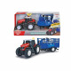 Tracteur Massey Ferguson - Dickie - 26cm - Roues libres, remorque, son et lumiere - Des 3 ans