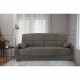 Canapé clic clac 3 places - Taupe - Matelas 17 cm - L223 x P96 x H 103 cm - MEGAN