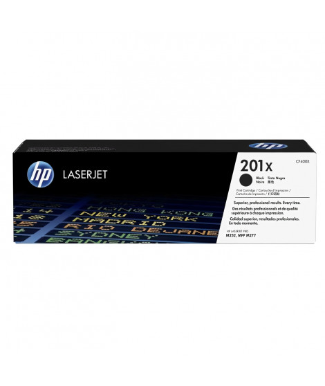 HP 201X Cartouche de toner noir LaserJet grande capacité authentique (CF400X) pour HP Color LaserJet Pro M252/M274/M277