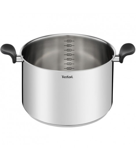 TEFAL E3086404 Primary Marmite 28 cm + couvercle, Garantie 10 ans, Acier inoxydable de premiere qualité, Induction, Mijoter