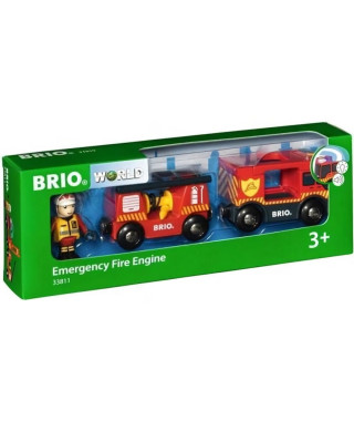 Brio World Camion de Pompiers Son et Lumiere  - Accessoire son & lumiere Circuit de train en bois - Ravensburger - Des 3 ans …