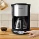 MOULINEX Cafetiere filtre, Programmation 24 heures, Capacité de 1,25 L, 10 a 15 tasses, Anti-gouttes, Subito noir/inox FG362810