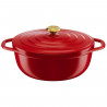 TEFAL E2548904 Air cocotte légere ovale 30x23 cm, fonte d'aluminium rouge, tous feux dont induction