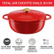 TEFAL E2548904 Air cocotte légere ovale 30x23 cm, fonte d'aluminium rouge, tous feux dont induction