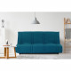 Banquette clic clac 3 places - Bleu canard - 100% coton - L 193 x P 92 cm - LENA