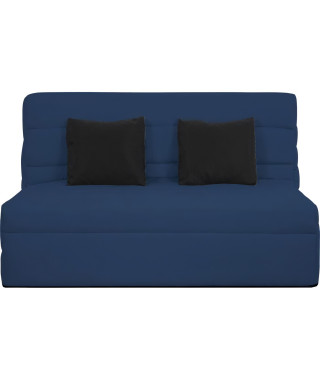 Banquette BZ 2 places - DUNLOPILLO - ReVEUR - Matelas Slyde 13cm - Bleu