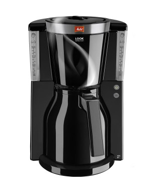 Cafetiere filtre MELITTA - Look IV Therm Selection 1011-12 Noir/Acier Brossé - 8 tasses - Systeme anti-gouttes