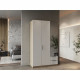 Armoire GHOST - Décor chene kronberg et blanc mat - 3 Portes + 2 Tiroirs + 1 miroir - L.119,4 x P.51,1 x H.203 cm - DEMEYERE