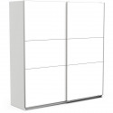 Armoire GHOST - Décor blanc mat - 2 Portes coulissantes - L.194,5 x P.59,9 x H.203 cm - DEMEYERE