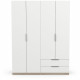 Armoire GHOST - Décor chene kronberg et blanc mat - 4 Portes + 2 Tiroirs - L.157,3 x P.51,1 x H.203 cm - DEMEYERE