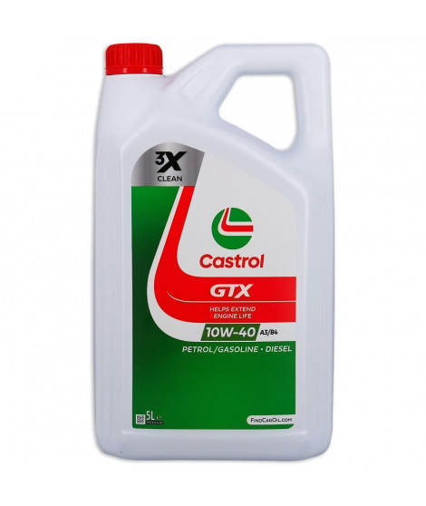 Huile moteur - CASTROL - GTX 10W-40 A3/B4 - 5L