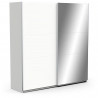Armoire GHOST - Décor blanc mat - 2 Portes coulissantes + miroir - L.194,5 x P.59,9 x H.203 cm - DEMEYERE