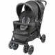 BAMBISOL -Combiné poussette double & Gr0+ pour jumeaux des la naissance - 4 roues doubles  - Noir gris