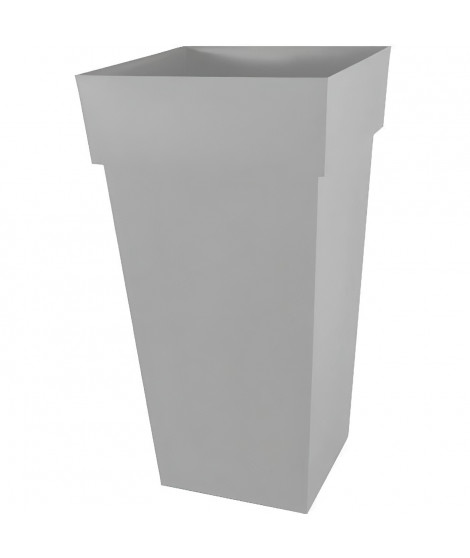 EDA Pot de Fleur Carré Haut XXL TOSCANE - 98 L - 43,3 x 43,3 x H 80 cm - Gris béton