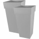 EDA Pot de Fleur Carré Haut XXL TOSCANE - 98 L - 43,3 x 43,3 x H 80 cm - Gris béton