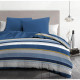 Parure de couette microfibre HOME PASSION STANIS - 1 housse de couette 240 x 260 cm + 2 taies d'oreiller 63 x 63 cm - Bleu