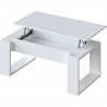 Table basse relevable - Mélaminé blanc  - L 105 x P 55 x H 45 cm NOVA