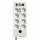 Multiprise/Parafoudre - EATON Protection Box 8 Tel@ USB FR - PB8TUF - 8 prises FR + 1 prise tel/RJ + 2 ports USB - Blanc & Noir