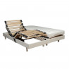 Ensemble relaxation TALCA matelas + sommiers électriques décor blanc satiné 2x80x200 - Mousse - 14 cm - Ferme