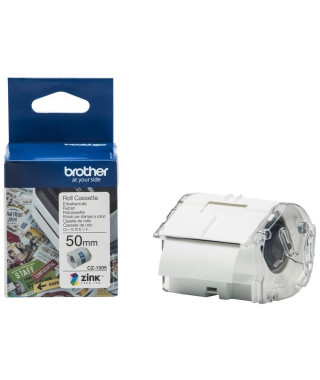 Ruban CZ-1005 - BROTHER - VC-500W - Zinc - Blanc - 1 rouleau(x)