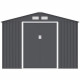 Abri de jardin en métal 8,84 m² - 277 x 319 x 202 cm - Kit d'ancrage inclus - Gris